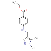 Chemical structure of ethyl 4-{[(1,5-dimethyl-1H-pyrazol-4-yl)methyl]amino}benzoate - CSSB00028680294