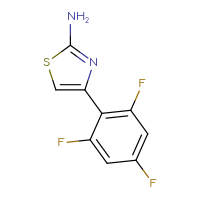 Chemical structure of 4-(2,4,6-trifluorophenyl)-1,3-thiazol-2-amine - CSSB00011261194
