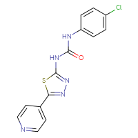 Chemical structure of 1-(4-chlorophenyl)-3-[5-(pyridin-4-yl)-1,3,4-thiadiazol-2-yl]urea - CSSB00132377258