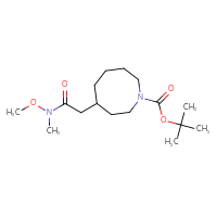 Chemical structure of tert-butyl 4-{[methoxy(methyl)carbamoyl]methyl}azocane-1-carboxylate - CSSB07124054997