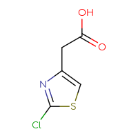 Chemical structure of 2-(2-chloro-1,3-thiazol-4-yl)acetic acid - CSSB00009909780