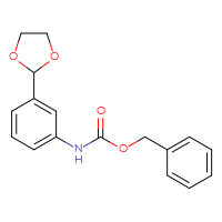 Chemical structure of benzyl N-[3-(1,3-dioxolan-2-yl)phenyl]carbamate - CSSB00015038367