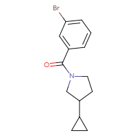 Chemical structure of 1-(3-bromobenzoyl)-3-cyclopropylpyrrolidine - CSSB00018997218