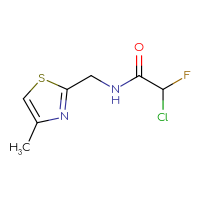 Chemical structure of 2-chloro-2-fluoro-N-[(4-methyl-1,3-thiazol-2-yl)methyl]acetamide - CSSB06741654332