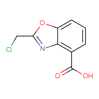 Chemical structure of 2-(chloromethyl)-1,3-benzoxazole-4-carboxylic acid - CSSB00015668674