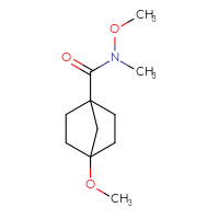 Chemical structure of N,4-dimethoxy-N-methylbicyclo[2.2.1]heptane-1-carboxamide - CSSB01148880182