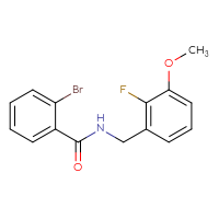 Chemical structure of 2-bromo-N-[(2-fluoro-3-methoxyphenyl)methyl]benzamide - CSSB03421355355