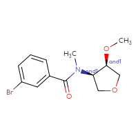 Chemical structure of rac-3-bromo-N-[(3R,4R)-4-methoxyoxolan-3-yl]-N-methylbenzamide - CSSB21432565307