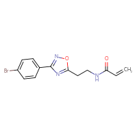 Chemical structure of N-{2-[3-(4-bromophenyl)-1,2,4-oxadiazol-5-yl]ethyl}prop-2-enamide - CSSB21332077981