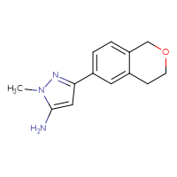 Chemical structure of 3-(3,4-dihydro-1H-2-benzopyran-6-yl)-1-methyl-1H-pyrazol-5-amine - CSSB00102978725