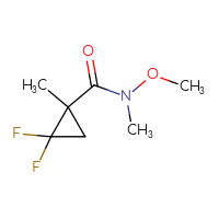 Chemical structure of 2,2-difluoro-N-methoxy-N,1-dimethylcyclopropane-1-carboxamide - CSSB00120150480