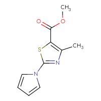 Chemical structure of methyl 4-methyl-2-(1H-pyrrol-1-yl)-1,3-thiazole-5-carboxylate - CSSB01392470439