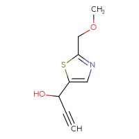 Chemical structure of 1-[2-(methoxymethyl)-1,3-thiazol-5-yl]prop-2-yn-1-ol - CSSB15098730459