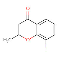Chemical structure of 8-iodo-2-methyl-3,4-dihydro-2H-1-benzopyran-4-one - CSSB02126563638