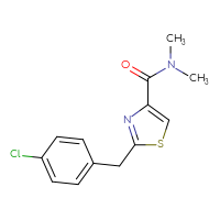 Chemical structure of 2-[(4-chlorophenyl)methyl]-N,N-dimethyl-1,3-thiazole-4-carboxamide - CSSB02006833277