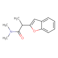Chemical structure of 2-(1-benzofuran-2-yl)-N,N-dimethylpropanamide - CSSB01992699786