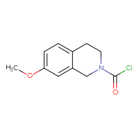 Chemical structure of 7-methoxy-1,2,3,4-tetrahydroisoquinoline-2-carbonyl chloride - CSSB15015652337
