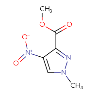 Chemical structure of methyl 1-methyl-4-nitro-1H-pyrazole-3-carboxylate - CSSB00009840138