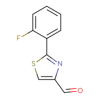 Chemical structure of 2-(2-fluorophenyl)-1,3-thiazole-4-carbaldehyde - CSSB00011393179