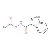 Chemical structure of N'-acetyl-1H-indole-3-carbohydrazide - CSSB00000016666