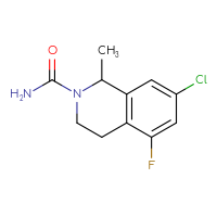 Chemical structure of 7-chloro-5-fluoro-1-methyl-1,2,3,4-tetrahydroisoquinoline-2-carboxamide - CSSB21432548663