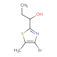 Chemical structure of 1-(4-bromo-5-methyl-1,3-thiazol-2-yl)propan-1-ol - CSSB20834580233