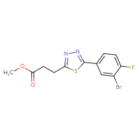 Chemical structure of methyl 3-[5-(3-bromo-4-fluorophenyl)-1,3,4-thiadiazol-2-yl]propanoate - CSSB20621662933