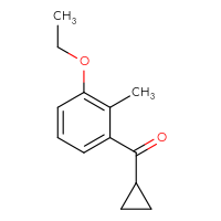 Chemical structure of cyclopropyl(3-ethoxy-2-methylphenyl)methanone - CSSB20813962483