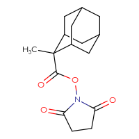 Chemical structure of 2,5-dioxopyrrolidin-1-yl 2-methyladamantane-2-carboxylate - CSSB20270695784