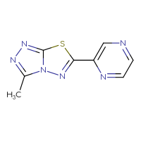 Chemical structure of 2-{3-methyl-[1,2,4]triazolo[3,4-b][1,3,4]thiadiazol-6-yl}pyrazine - CSSB00037561958