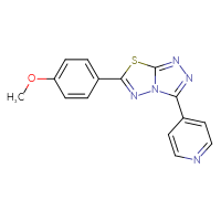 Chemical structure of 4-[6-(4-methoxyphenyl)-[1,2,4]triazolo[3,4-b][1,3,4]thiadiazol-3-yl]pyridine - CSSB00121638357