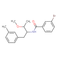 Chemical structure of 3-bromo-N-[3-methoxy-1-(3-methylphenyl)butan-2-yl]benzamide - CSSB15779567688