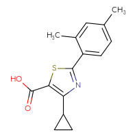 Chemical structure of 4-cyclopropyl-2-(2,4-dimethylphenyl)-1,3-thiazole-5-carboxylic acid - CSSB00003920932