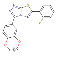 Chemical structure of 3-(3,4-dimethoxyphenyl)-6-(2-fluorophenyl)-[1,2,4]triazolo[3,4-b][1,3,4]thiadiazole - CSSB00121637255