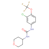Chemical structure of 3-[3-chloro-4-(trifluoromethoxy)phenyl]-1-(oxan-4-yl)urea - CSSB00066362398