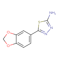 Chemical structure of 5-(2H-1,3-benzodioxol-5-yl)-1,3,4-thiadiazol-2-amine - CSSB00011230167