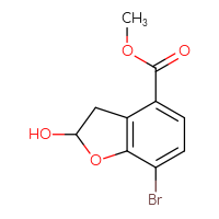 Chemical structure of methyl 7-bromo-2-hydroxy-2,3-dihydro-1-benzofuran-4-carboxylate - CSSB00021581093