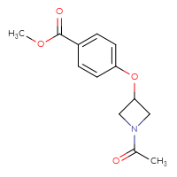 Chemical structure of methyl 4-[(1-acetylazetidin-3-yl)oxy]benzoate - CSSB02373098616