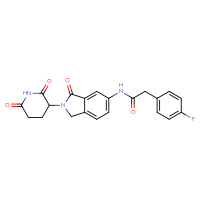 Chemical structure of N-[2-(2,6-dioxopiperidin-3-yl)-3-oxo-2,3-dihydro-1H-isoindol-5-yl]-2-(4-fluorophenyl)acetamide - CSSB03526295652