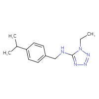 Chemical structure of 1-ethyl-N-{[4-(propan-2-yl)phenyl]methyl}-1H-1,2,3,4-tetrazol-5-amine - CSSB00132379699