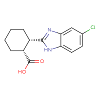 Chemical structure of (1R,2S)-2-(5-chloro-1H-1,3-benzodiazol-2-yl)cyclohexane-1-carboxylic acid - CSSB00102693540