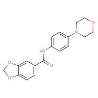 Chemical structure of N-[4-(morpholin-4-yl)phenyl]-2H-1,3-benzodioxole-5-carboxamide - CSSB00028007594