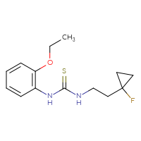 Chemical structure of 1-(2-ethoxyphenyl)-3-[2-(1-fluorocyclopropyl)ethyl]thiourea - CSSB21432452664