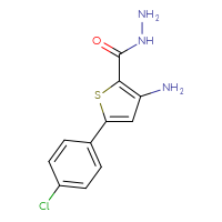 Chemical structure of 3-amino-5-(4-chlorophenyl)thiophene-2-carbohydrazide - CSSB00000684469