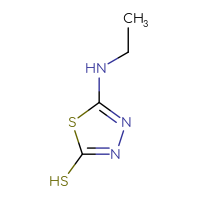Chemical structure of 5-(ethylamino)-1,3,4-thiadiazole-2-thiol - CSSB00000212346