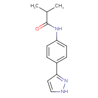 Chemical structure of 2-methyl-N-[4-(1H-pyrazol-3-yl)phenyl]propanamide - CSSB00000654835