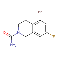 Chemical structure of 5-bromo-7-fluoro-1,2,3,4-tetrahydroisoquinoline-2-carboxamide - CSSB01233347132