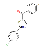 Chemical structure of 2-(4-chlorophenyl)-5-(4-fluorobenzoyl)-1,3-thiazole - CSSB00025728492
