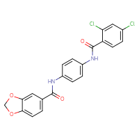 Chemical structure of N-[4-(2,4-dichlorobenzamido)phenyl]-2H-1,3-benzodioxole-5-carboxamide - CSSB00026327156
