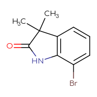 Chemical structure of 7-bromo-3,3-dimethyl-2,3-dihydro-1H-indol-2-one - CSSB00012344162